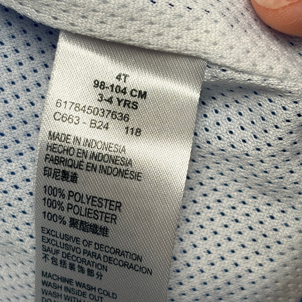 Nike Windrunner Windbreaker Jacket Blue White Navy Colorblock Kids 4T C663-B24 - Picture 8 of 9